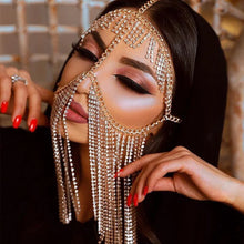 Load image into Gallery viewer, Tassel Veil Masks Women Headwear Rhinestone - AwakenYourYoniverse AwakenYourYoniverse type G glod color AwakenYourYoniverse
