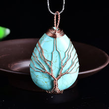 Load image into Gallery viewer, Natural Crystal Tree Of Life Pendant - AwakenYourYoniverse AwakenYourYoniverse Turquoioses AwakenYourYoniverse
