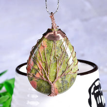 Load image into Gallery viewer, Natural Crystal Tree Of Life Pendant - AwakenYourYoniverse AwakenYourYoniverse Unakite AwakenYourYoniverse
