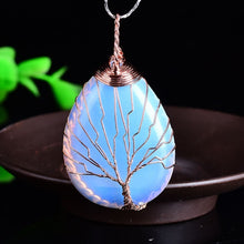 Load image into Gallery viewer, Natural Crystal Tree Of Life Pendant - AwakenYourYoniverse AwakenYourYoniverse Opal AwakenYourYoniverse
