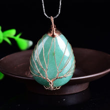 Load image into Gallery viewer, Natural Crystal Tree Of Life Pendant - AwakenYourYoniverse AwakenYourYoniverse Aventurine AwakenYourYoniverse
