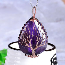 Load image into Gallery viewer, Natural Crystal Tree Of Life Pendant - AwakenYourYoniverse AwakenYourYoniverse Amethyst AwakenYourYoniverse
